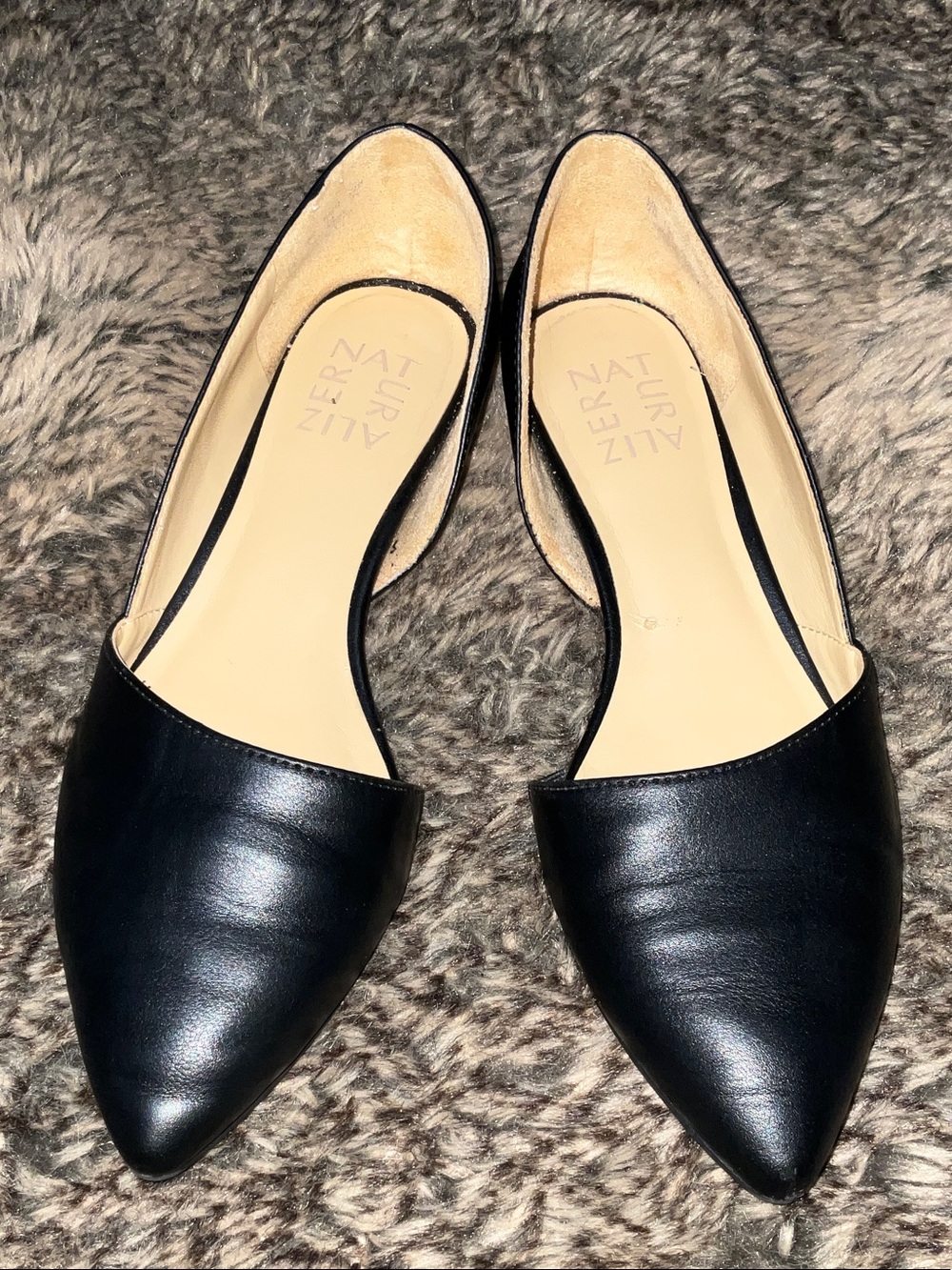 Naturalizer Black Pointed D'Orsay Flats - Classic Women's Loafers